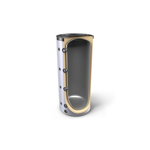 [PSS500E] Buffer tank 497l, D=750mm, H=1674mm, PU50mm, 8 x G 1½" sisek, legs